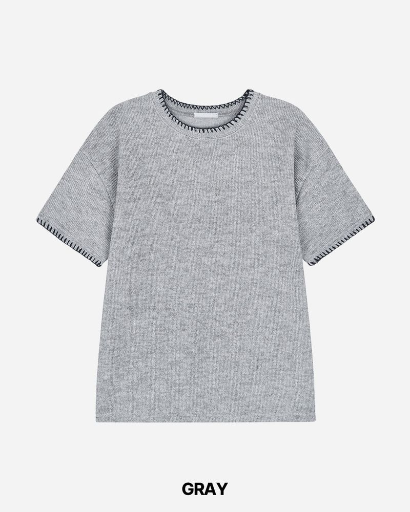 Stitch Crop short Sleeve Knit