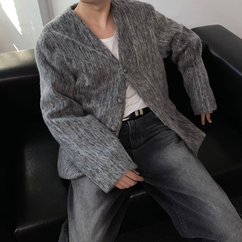COZINESS（コジネス）の「90's Carlton Moehair No Collar Jacket (2 colors)（Jackets/Outerwear）」