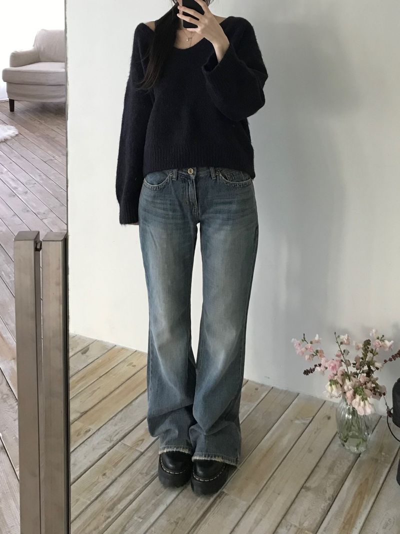 Kitten（キッテン）の「Levan Stitch Denim Bootcut Pants (2 colors)（Pants）」