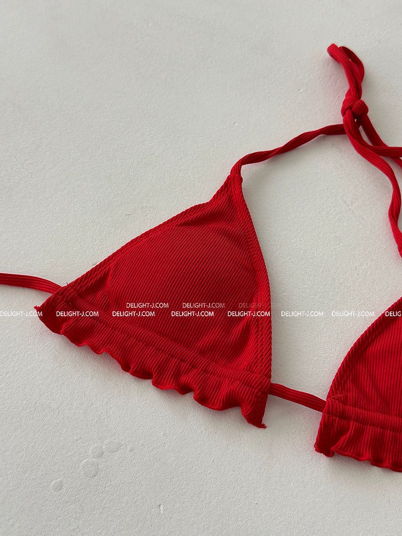 a frill ribbed bikini