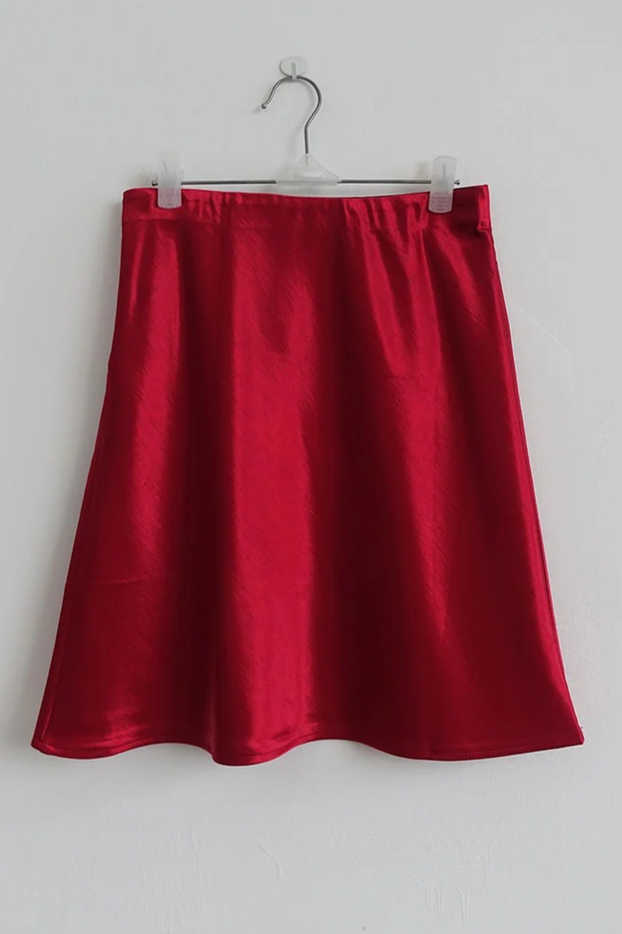 SATIN A-LINE MINI SKIRT (5COLORS!)