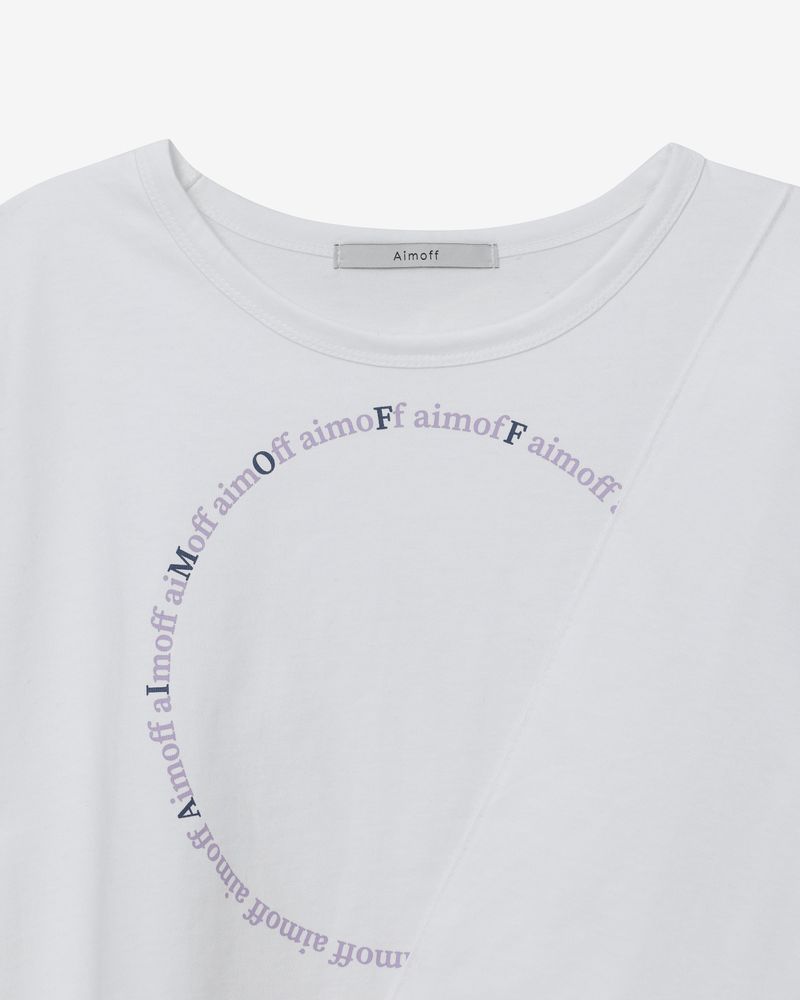 circle lettering 1/2 T-shirt [ white ]