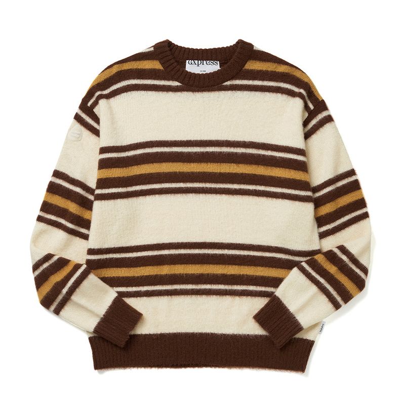 Express Holiday Stripe Mohair Knit_Brown