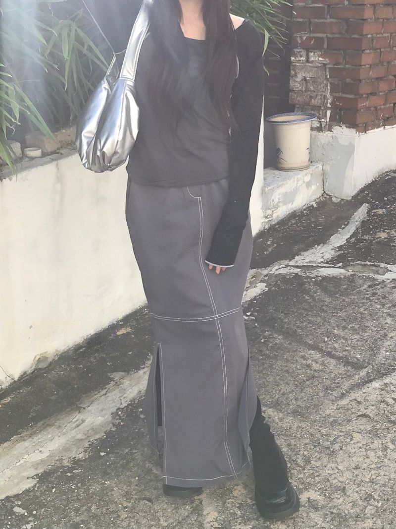 Sombrar slit long skirt