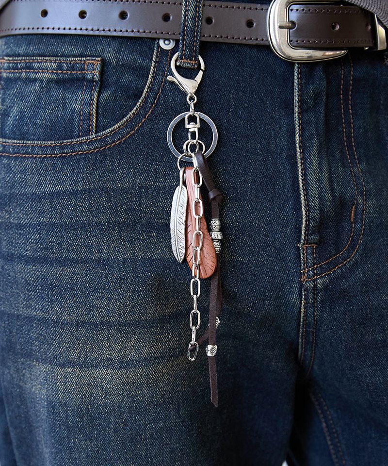 Nature wood leaf keyring