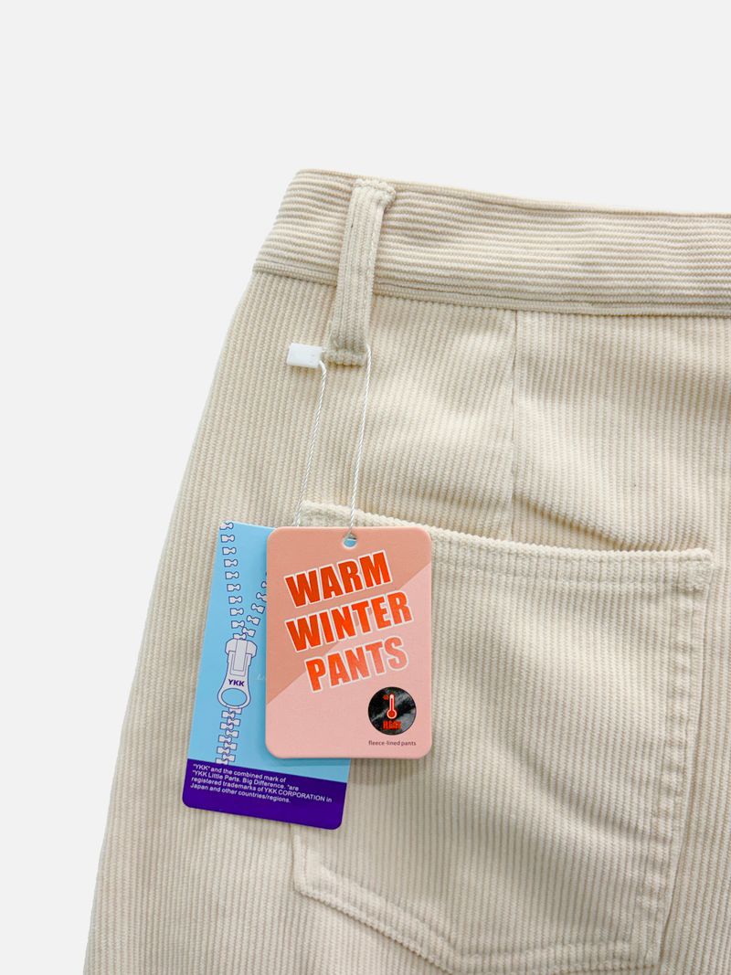 Down Lining Corduroy Wide Pants