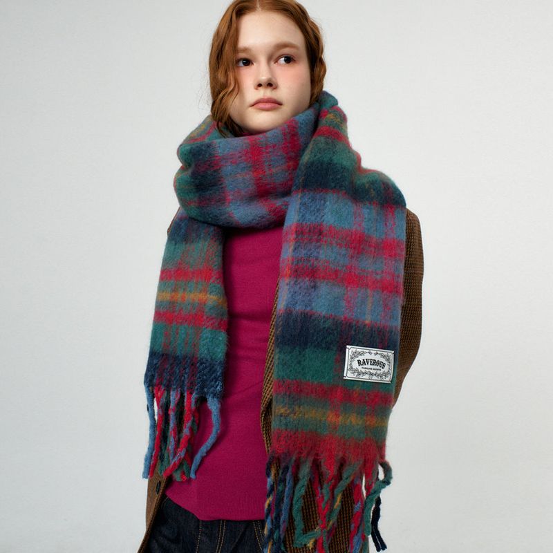 Soft Brushed Check Muffler_Green