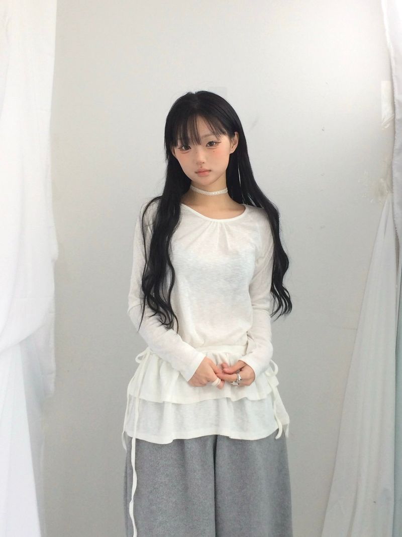 side strap frill dress