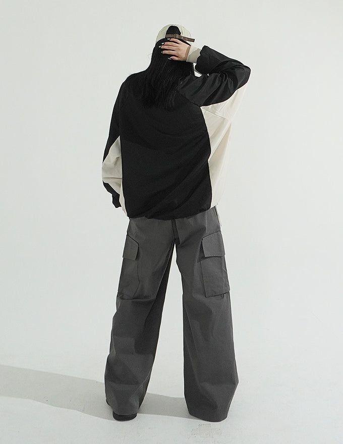 Sporty V-neck Windbreak Pullover