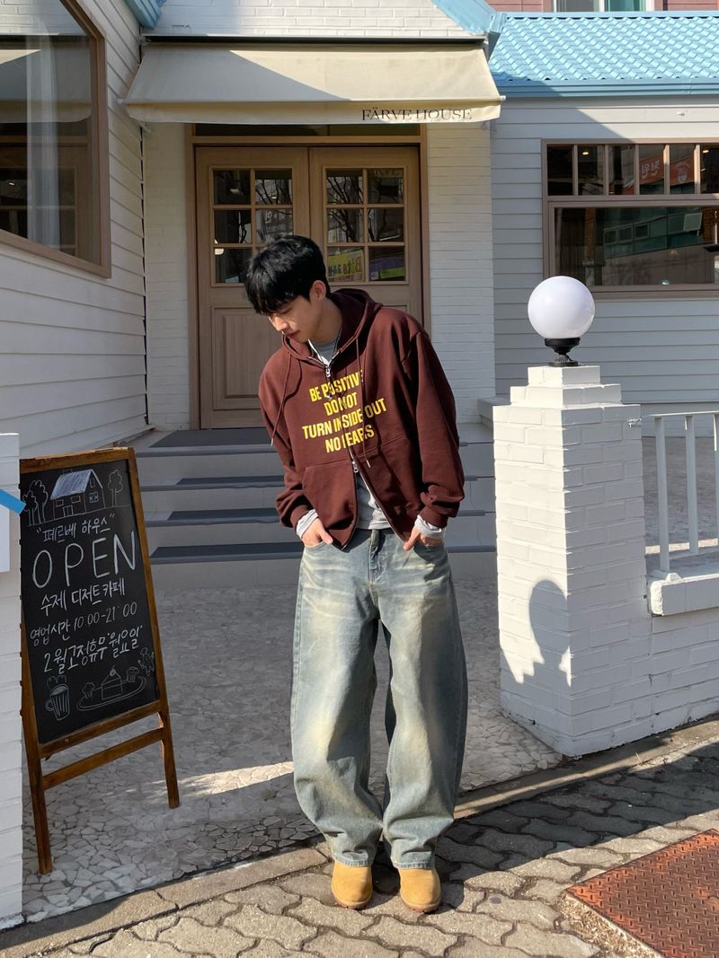 Positive Two-Way Hood Zip-Up (3colors)