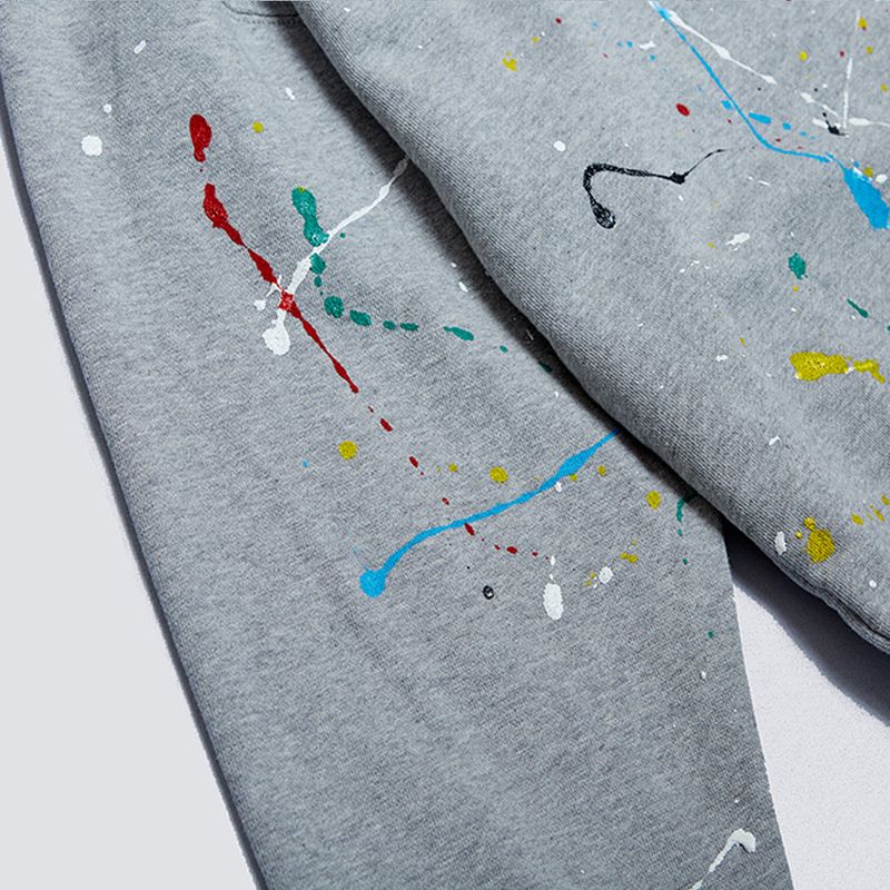 DAMP NO PLAN BOX LOGO PAINT DROP HOODY_GRAY