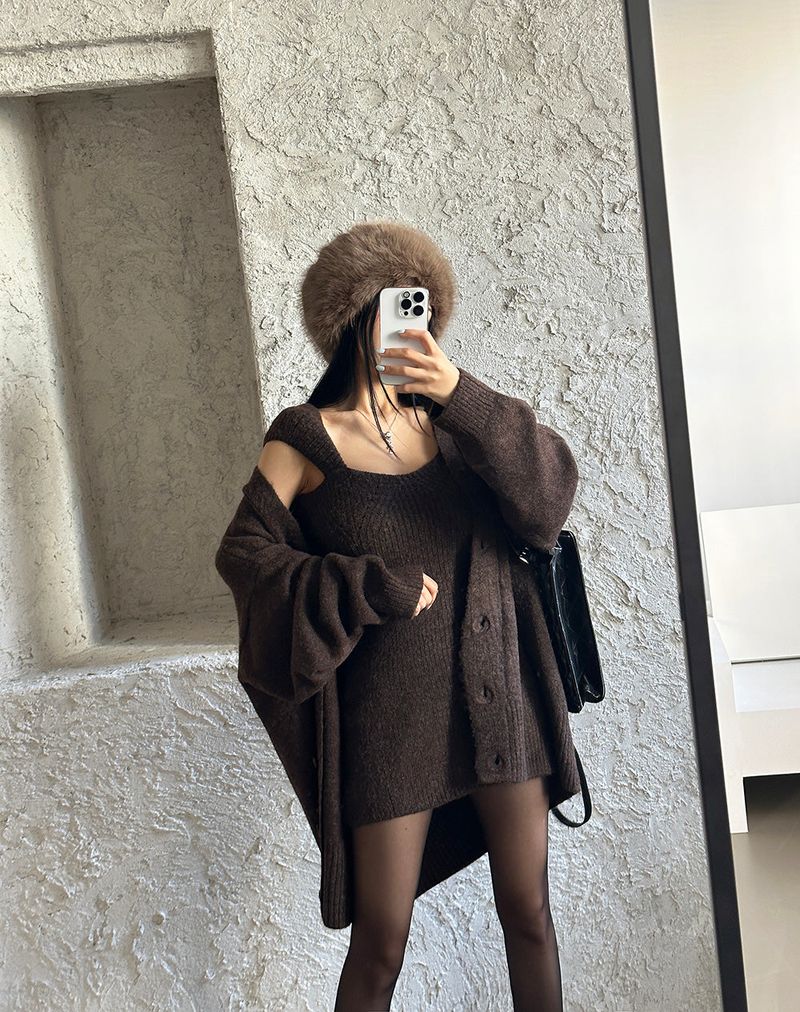 5 color fake fur bucket hat