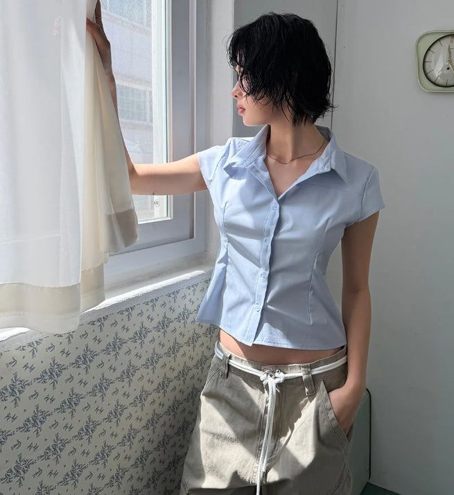 DART CAP SLEEVE SHIRT