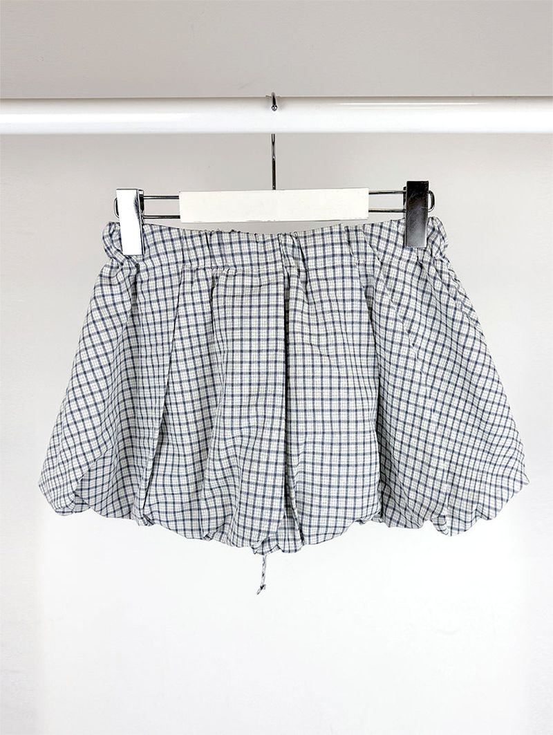 CHECK BALLOON SKIRT (2C)