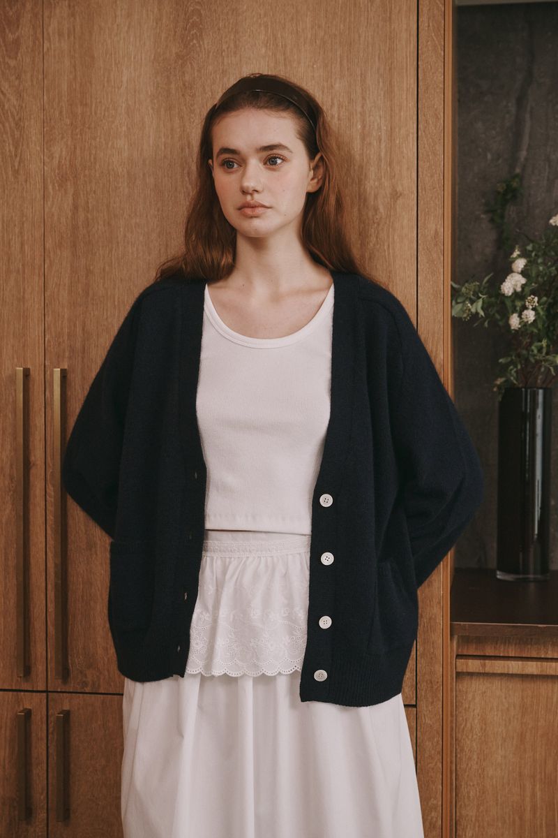Loose cardigan (Dark grey)