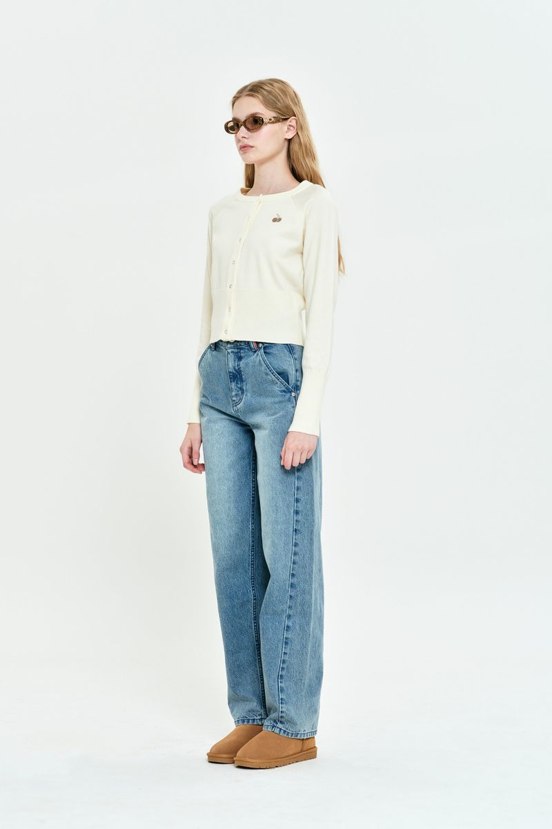 MONO CHERRY CROP CARDIGAN [IVORY]