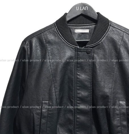 [Mink Lining] Phobia Winter Crop Leather Jacket