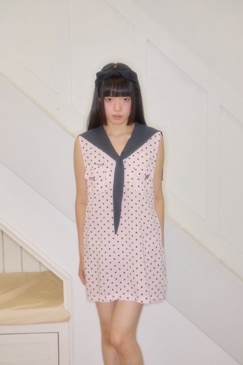 POLKA DOT SAILOR SLEEVELESS OPS (PINK)