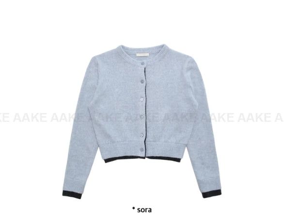 (WOOL) TWO-TONE LAYER CARDIGAN