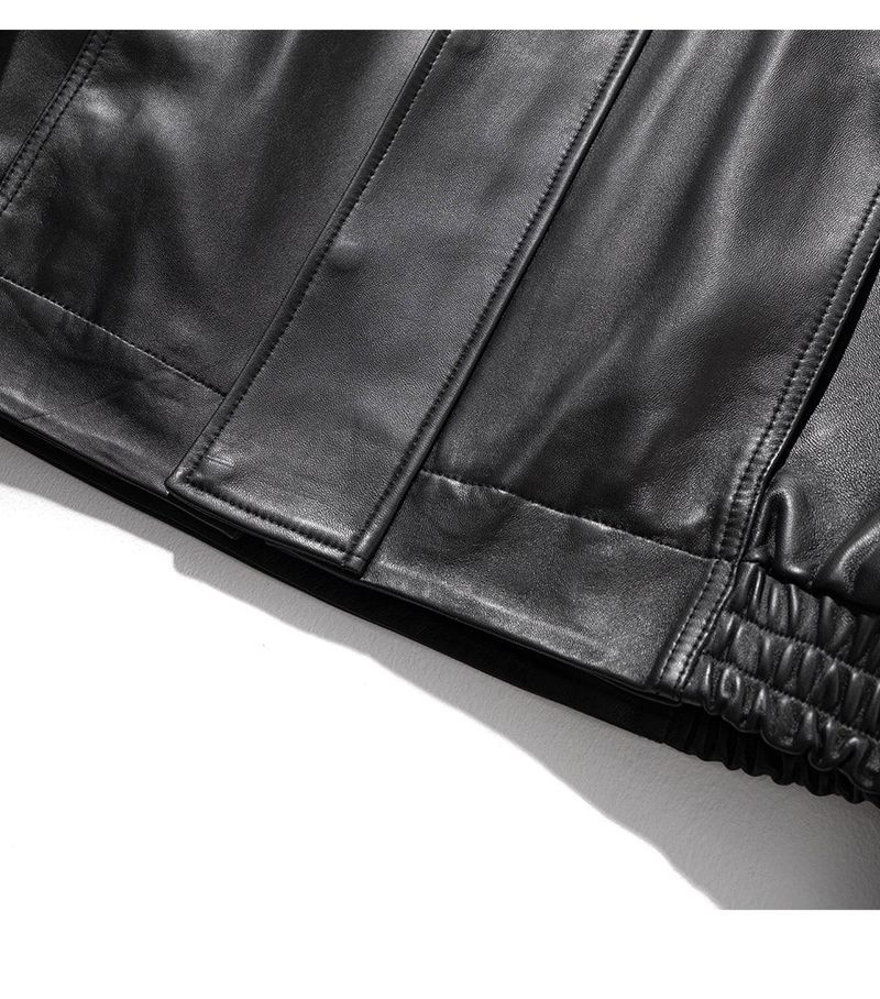 LAMSKIN OVERFIT BOMBER JACKET