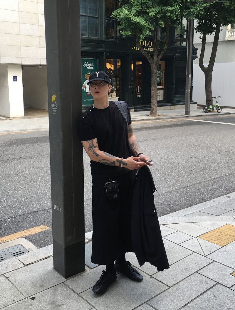 No.1794 R muscle side snap half T (3color)
