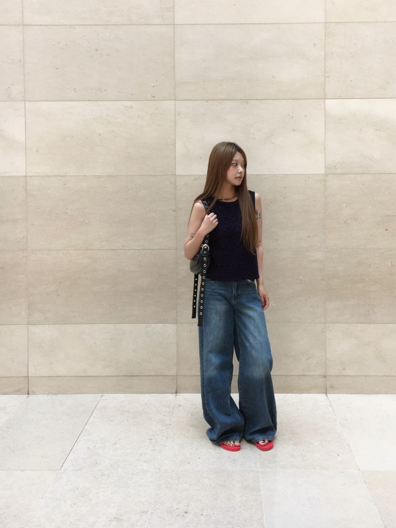 SUNSET FESTIVAL MESH CROP KNIT NASHI (6c)