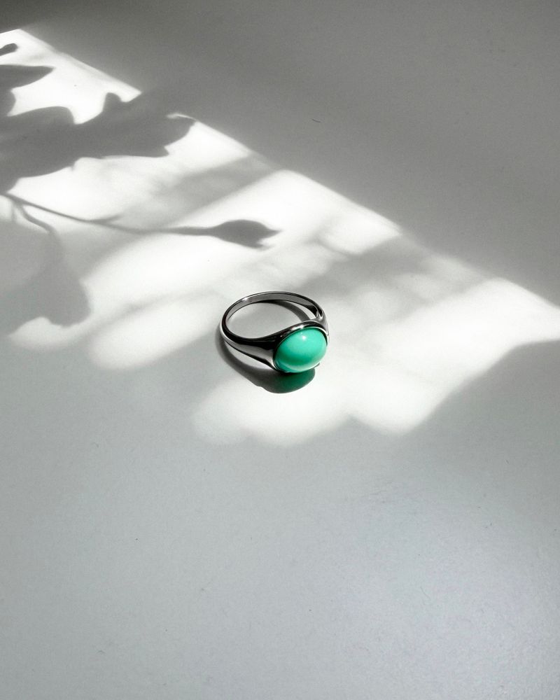 Mint Oval Signet Ring