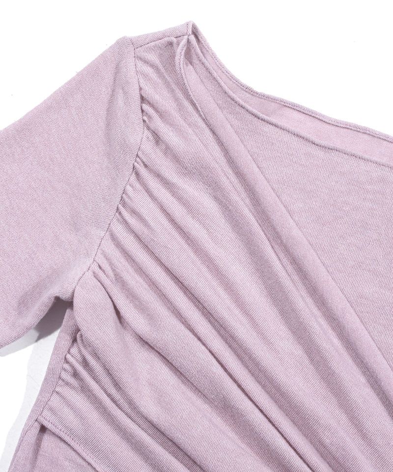 WRAP TIE BOATNECK TOP_Lavender