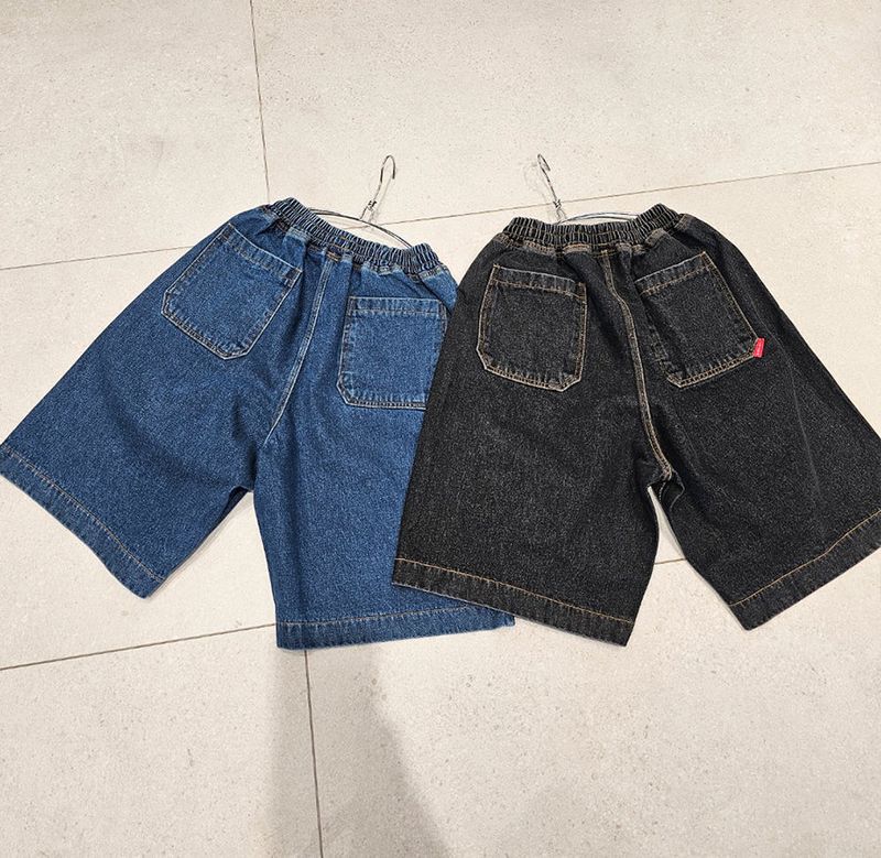 VENTIQUE Washed Bermuda denim PT 2color