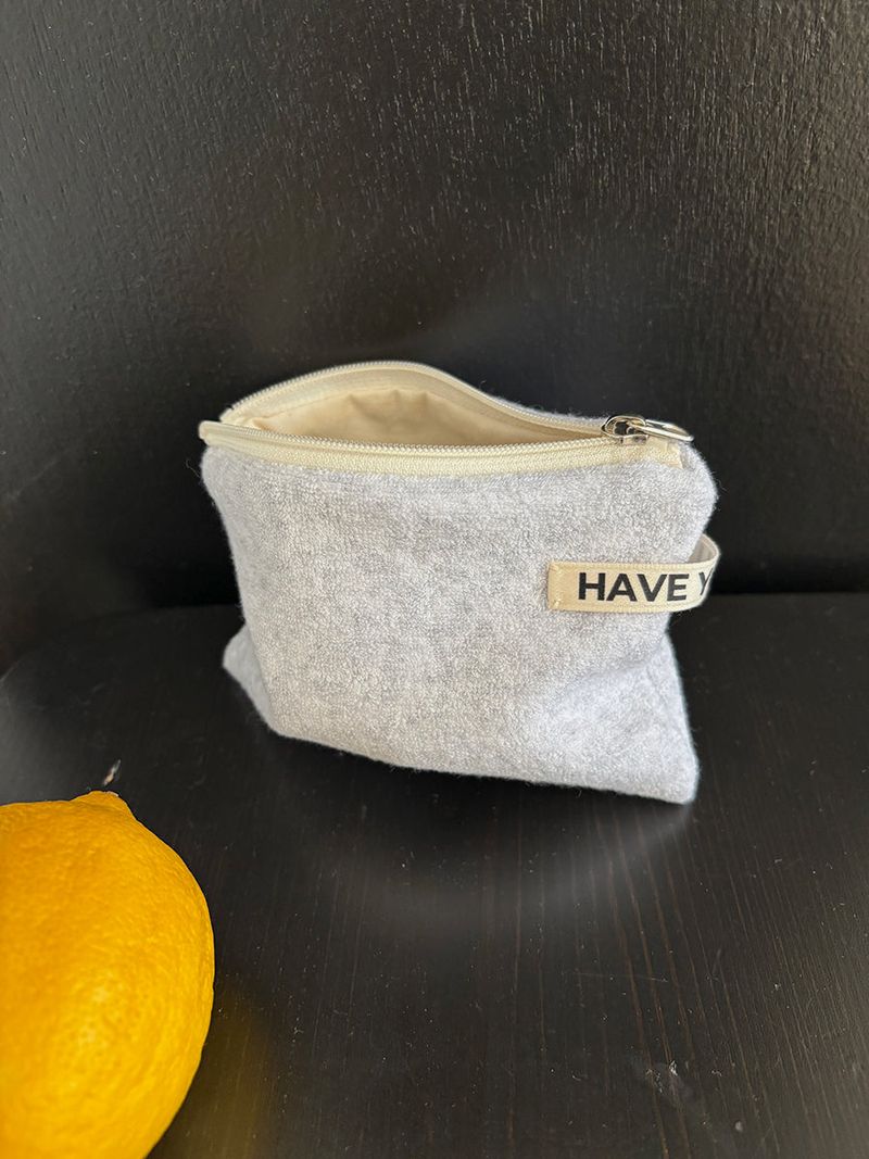Terry flat pouch - melange , M size