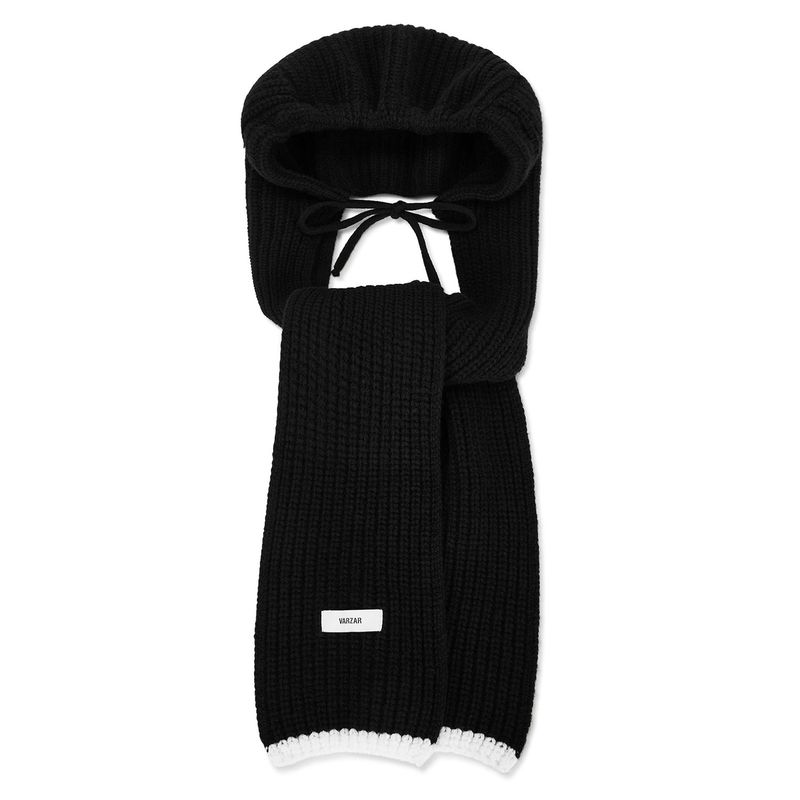 VARZAR Logo Label Hood Muffler / Black
