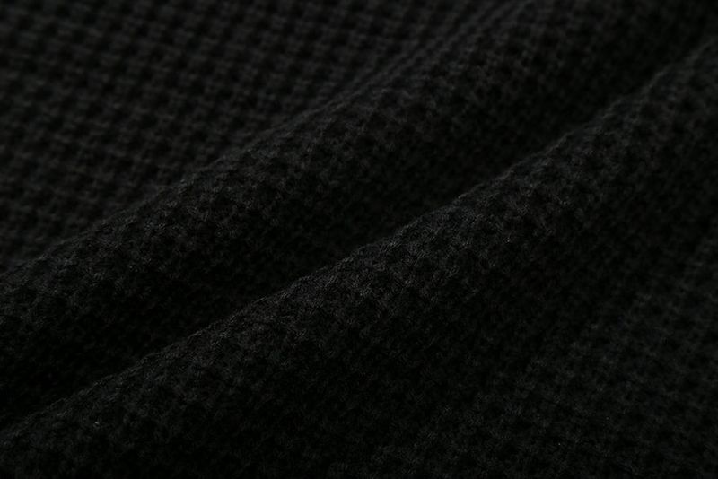 WAFFLE KNIT VEST_BLACK
