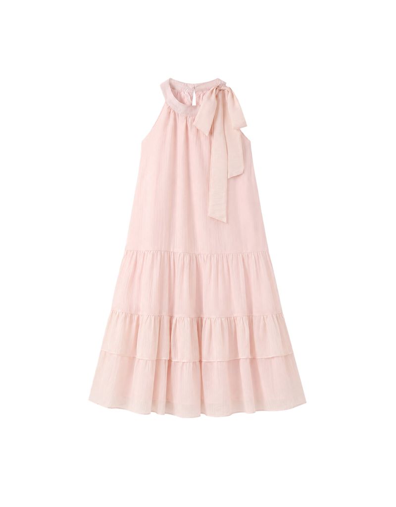 Liber Halterneck Sleeveless Long Dress Pink