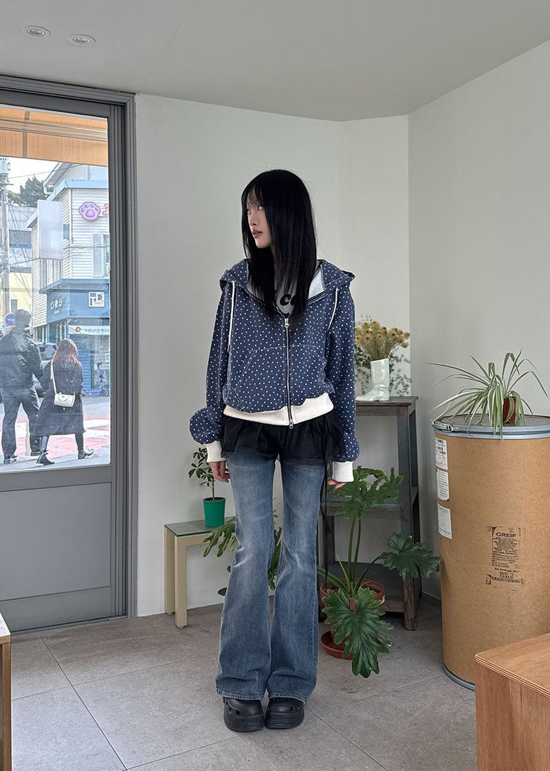 STAR PIGMENT HOOD ZIP-UP