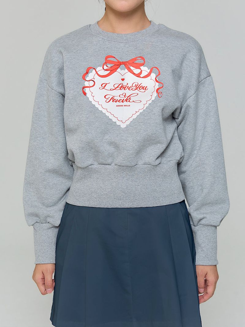 HEART SWEATSHIRT - GRAY