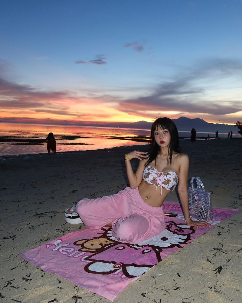 Heart pvc Transparent tote Beach bag