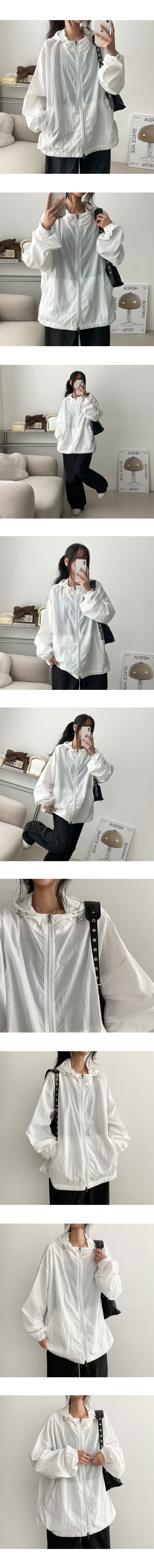 Steen two-way high-neck hooded windbreaker