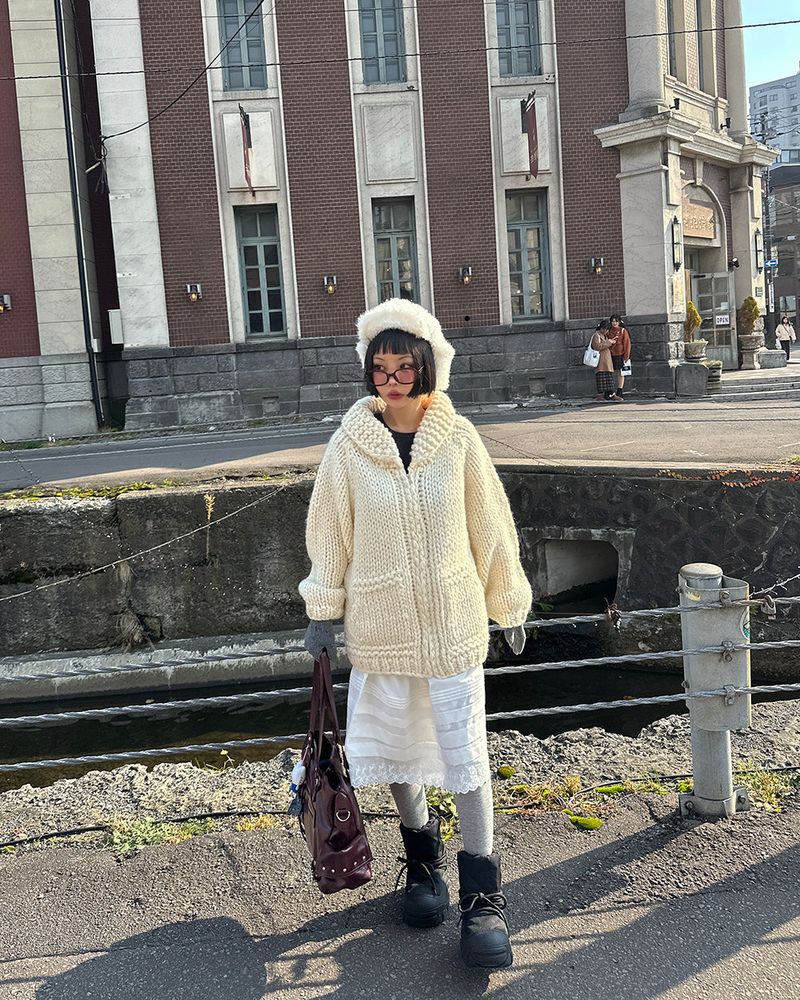 Earrings Roll Up Fur Truffer Hat