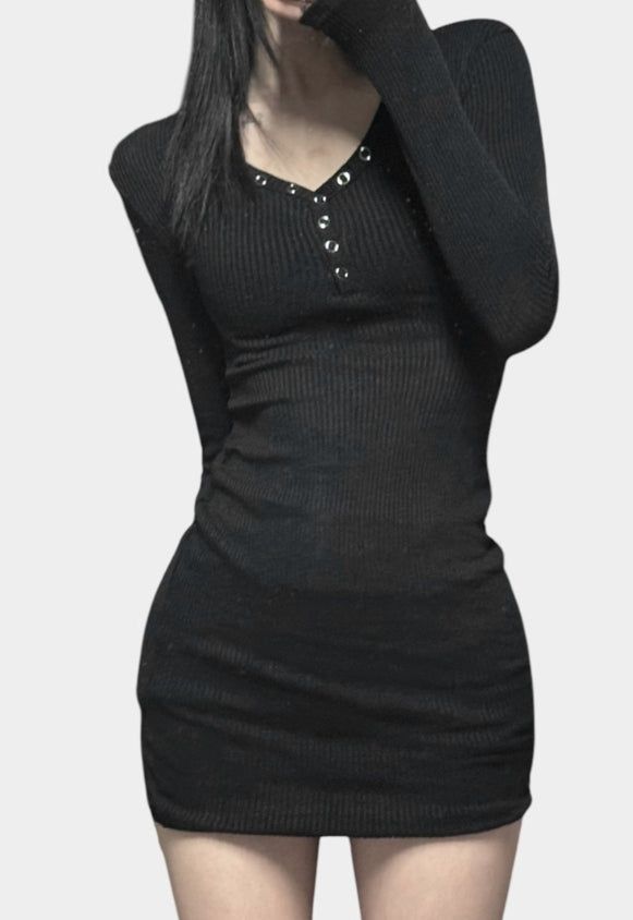 Slim snap rib one piece