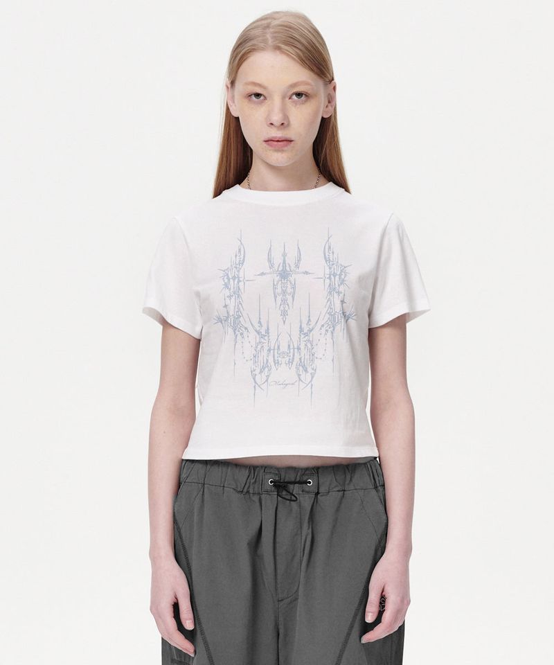 mahagrid（マハグリッド）の「TATTOO CROP TEE（Tops）」