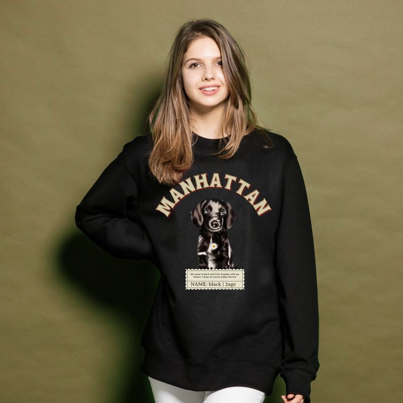 600D-028 MAHATTAN DOG LAYERED SWEAT SHIRTS