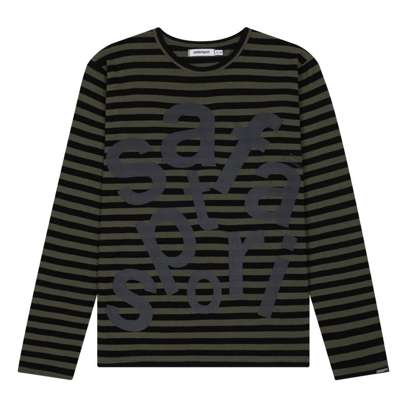safarispot（サファリスポット）の「TICKETING STRIPE BORDER TEE (OLIVE)（Tops）」