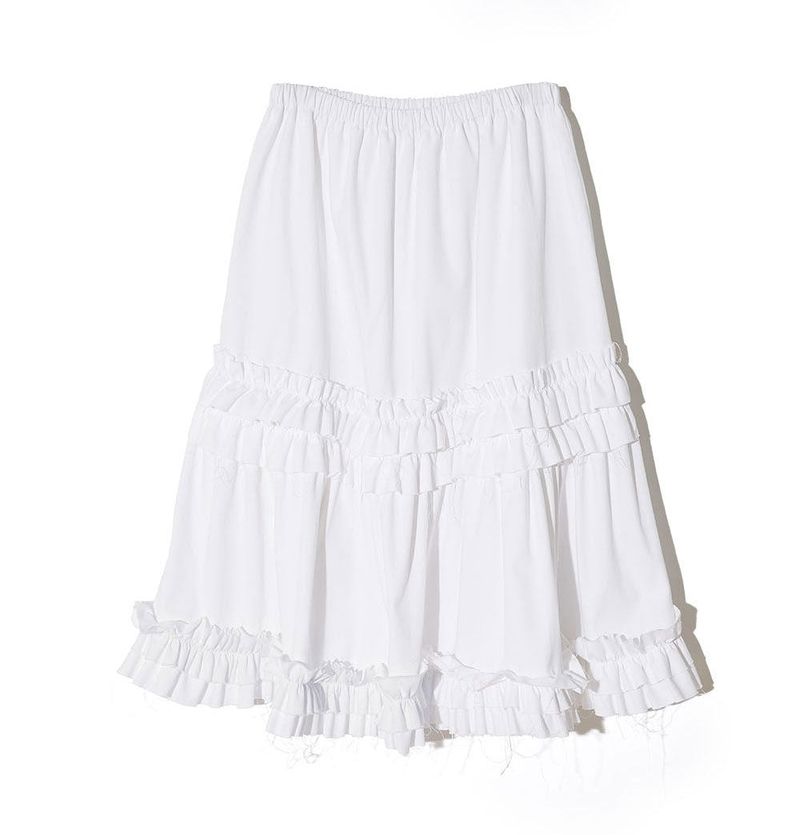 RUFFLE POINT SKIRT - WHITE