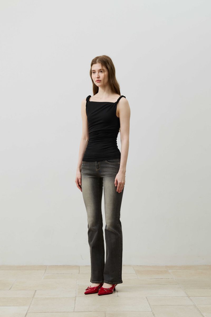 CIEL BOOTCUT DENIM PANTS / BLACK