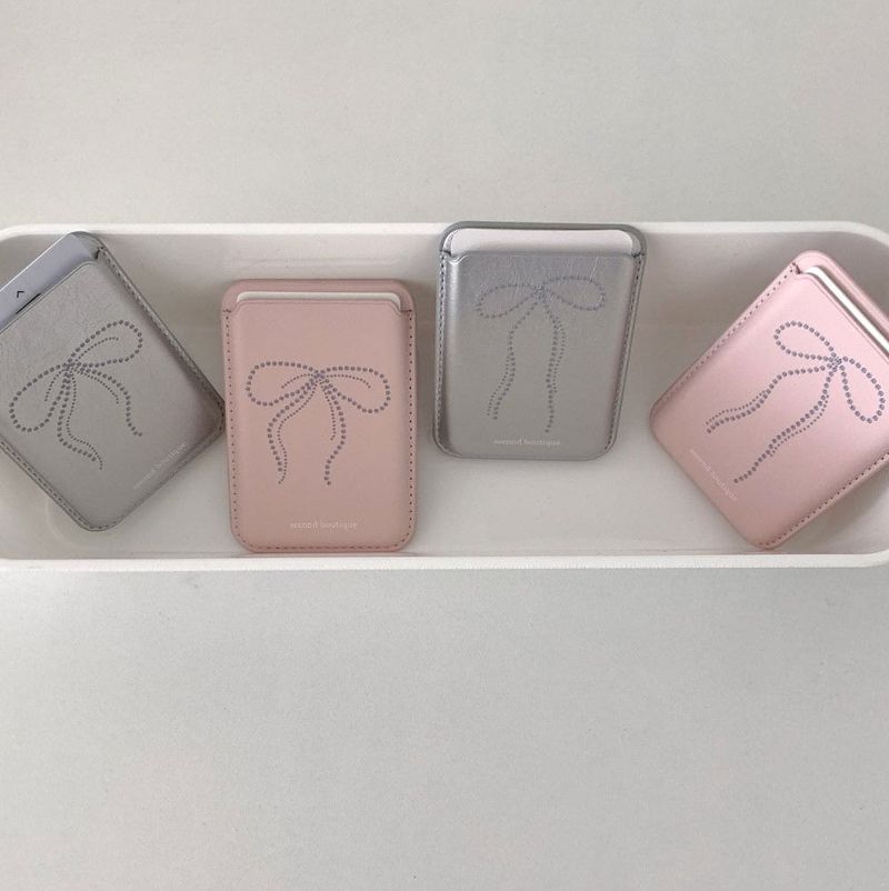 [MADE]  Twinkle ribbon magsafe card wallet(ver.2)_SILVER