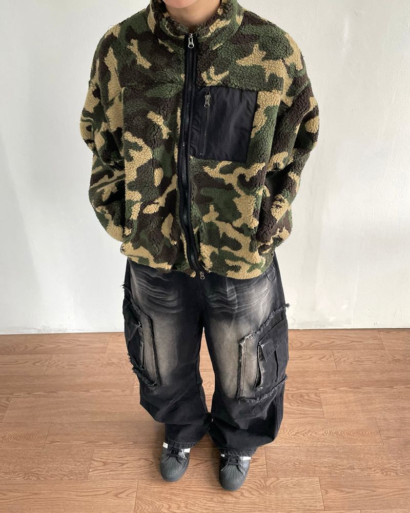 All-Day Camo Sherpa Zip-Up