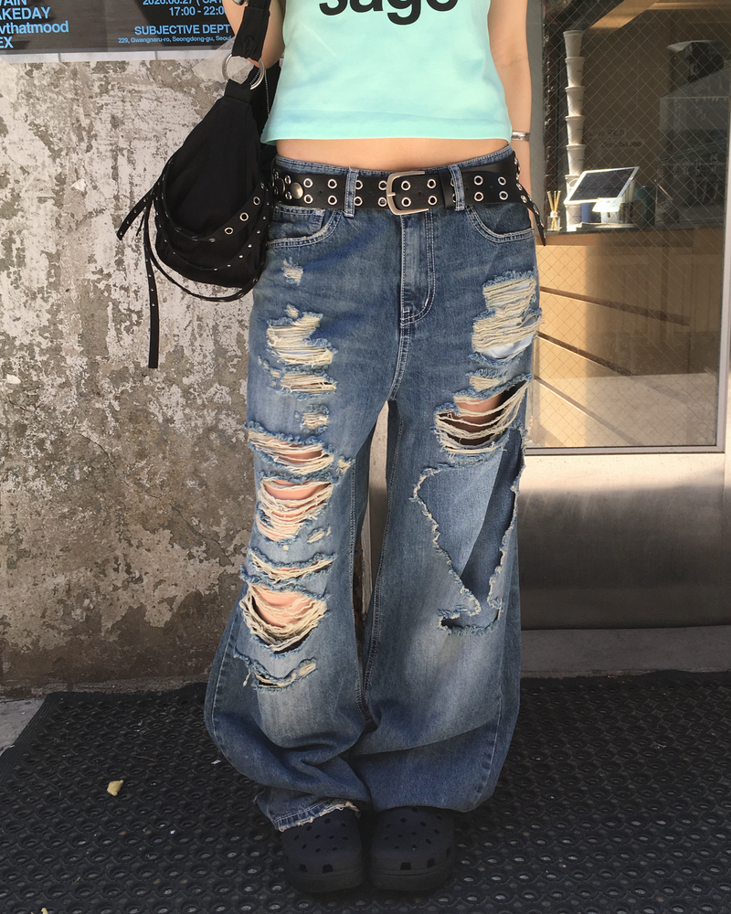 ヴィンテージダメージデニムパンツ