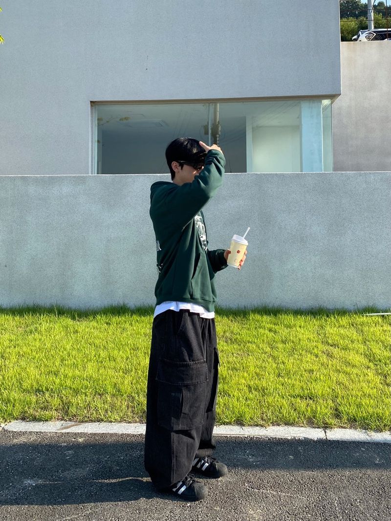 Big Pocket Balloon Cargo Denim Pants 2C