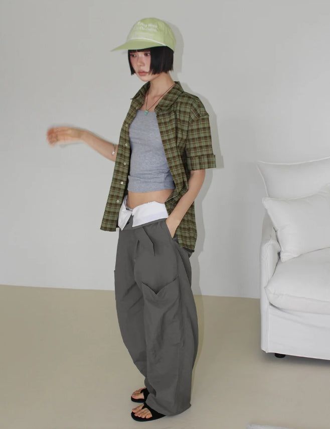 CHECK ROLL-UP SHIRT