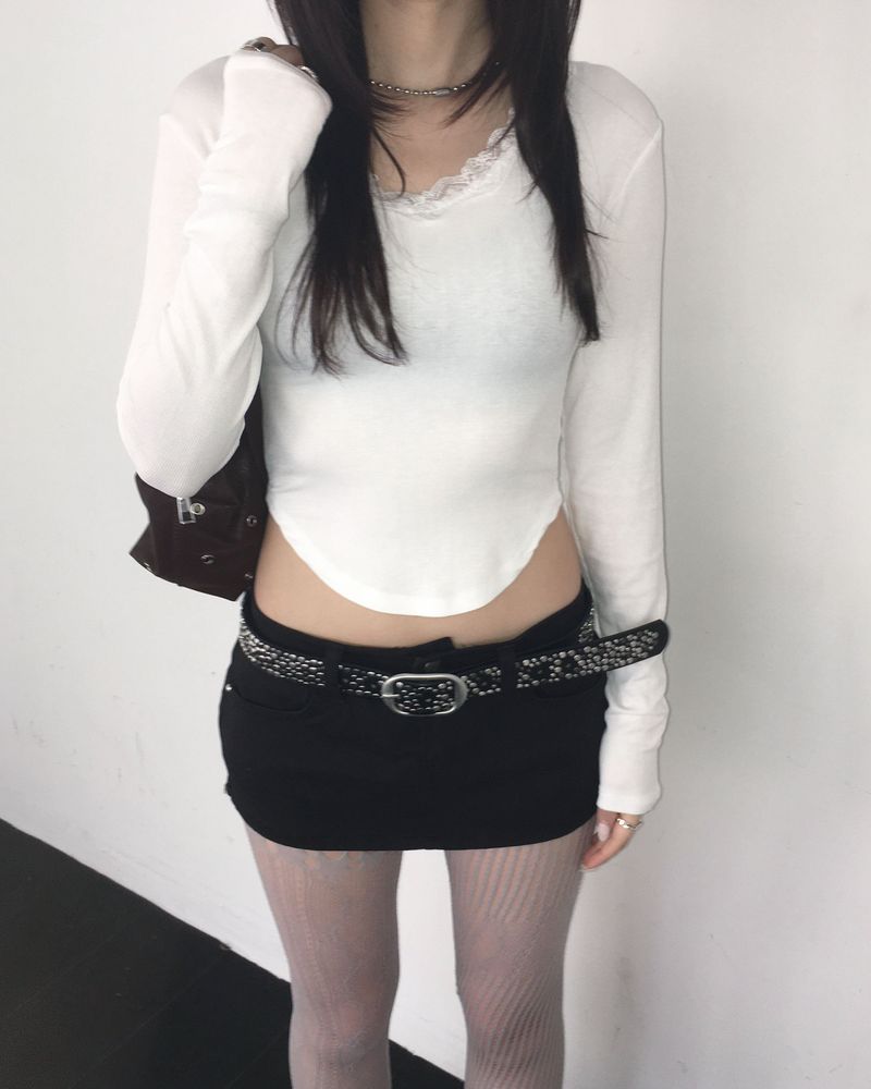 Stud skirt pants